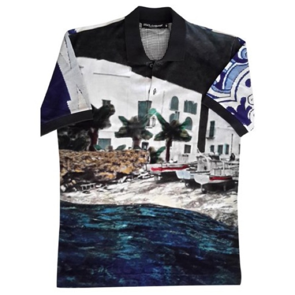 DOLCE & GABBANA Graphic Photo Print Polo Shirt